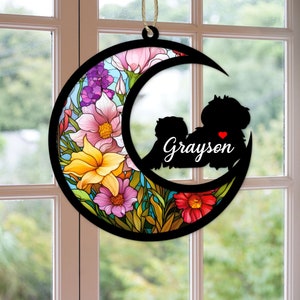 Custom Handmade Name Maltese Dog Decor, Pet Memorial Suncatcher, Loss Of Pet Sympathy Gift, Engraved Dog Lovers, Dog Lover Gifts