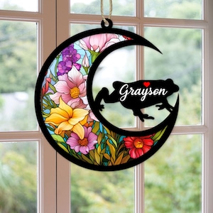 Custom Handmade Name Frog Decor, Pet Memorial Suncatcher Orament, Loss Of Sympathy Gift, Engraved Lovers, Animal Lovers, Housewarming Gift