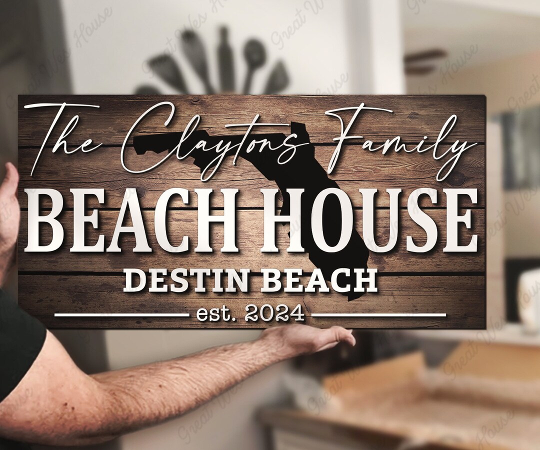 Custom Destin Beach Family Cabin Name Wood Sign Personalized Florida ...