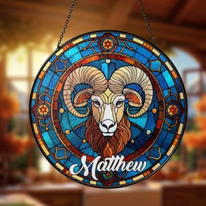 Niestandardowy witraż Zodiak Łapacz światła Horoskop Łapacz światła Horoskop Zawieszki na okna Dekoracja domu Astrologia Miłośnicy prezentów urodzinowych