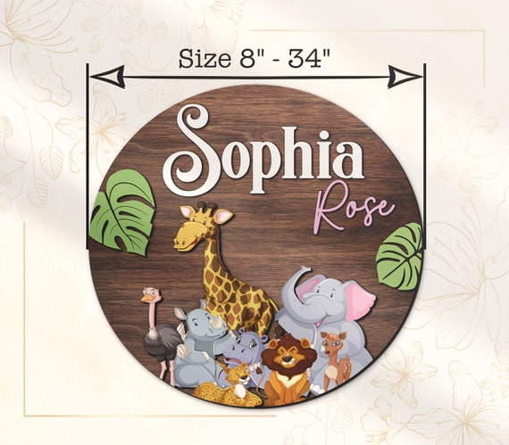 Personalized Floral Name Signs For Girls Room Girls Bedroom Door Hanging Wooden Signs Custom Baby Name With Flowers Door Hanger Baby Nursery Room