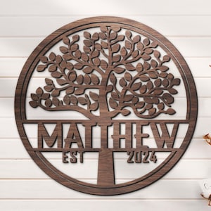 Custom Tree Of Life Wood Nursery Name Sign Personalized Tree Of Life Family Wooden Farmer Decor Baby Shower Boy Girl Chirstmas Xmas