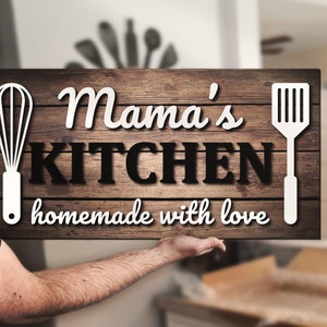 Custom Kitchen  Family Last Name Wood Rustic Pallet Sign Personalized Wooden Kitchen Mother&#39;s Day Gift For Mom Gift For Dad