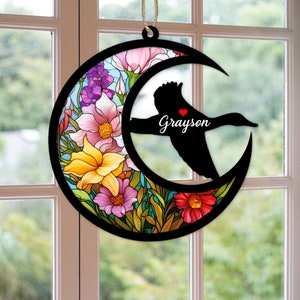 Custom Handmade Name Duck Decor, Pet Memorial Suncatcher, Loss Of Pet Sympathy Gift, Engraved Lovers, Animal Lovers, Window Hanging