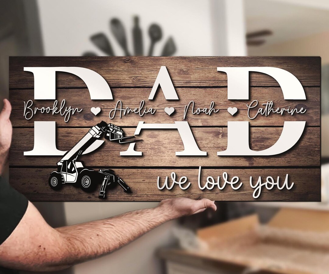 Custom Telehandlers Driver Dad Kids Name Sign Personalized Construction ...