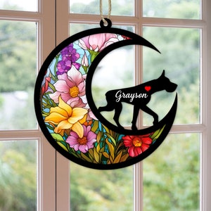 Custom Handmade Name Great Dance Dog Decor, Pet Memorial Suncatcher, Loss Of Pet Sympathy Gift, Engraved Dog Lovers, Dog Lover Gifts