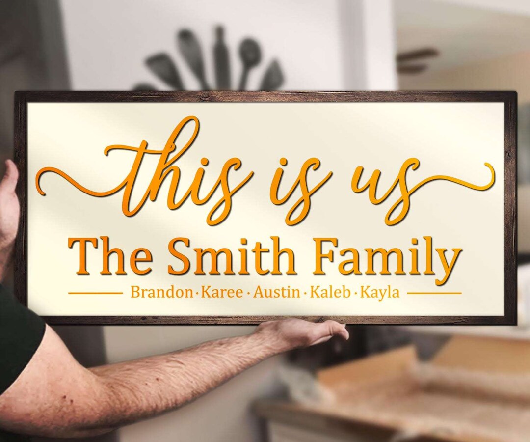 Custom This is Us Family Wood Framed Name Sign Personalized Fall ...