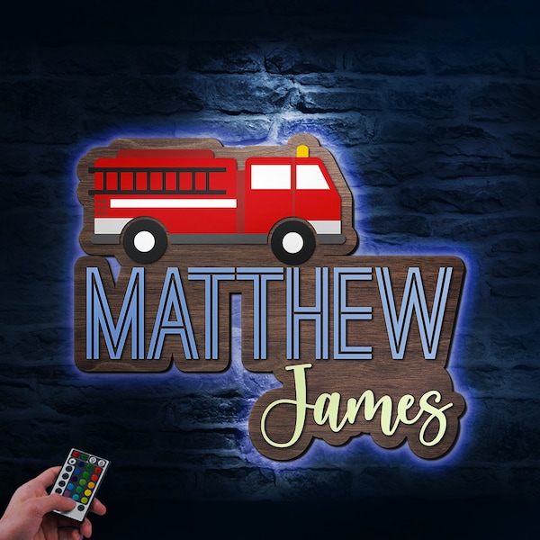 Firetruck Wall Wood Sign Etsy