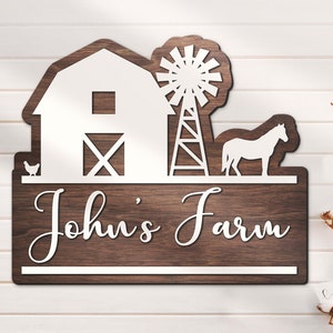 Custom Farm 3D Wood Nursery Name Sign Personalized Tractor Wooden Farmer Decor Baby Shower Boy Girl Chirstmas Xmas