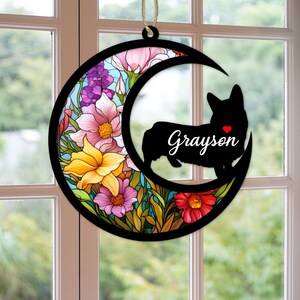 Custom Handmade Name Corgi Dog Decor, Pet Memorial Suncatcher, Loss Of Pet Sympathy Gift, Engraved Dog Lovers, Dog Lover Gifts