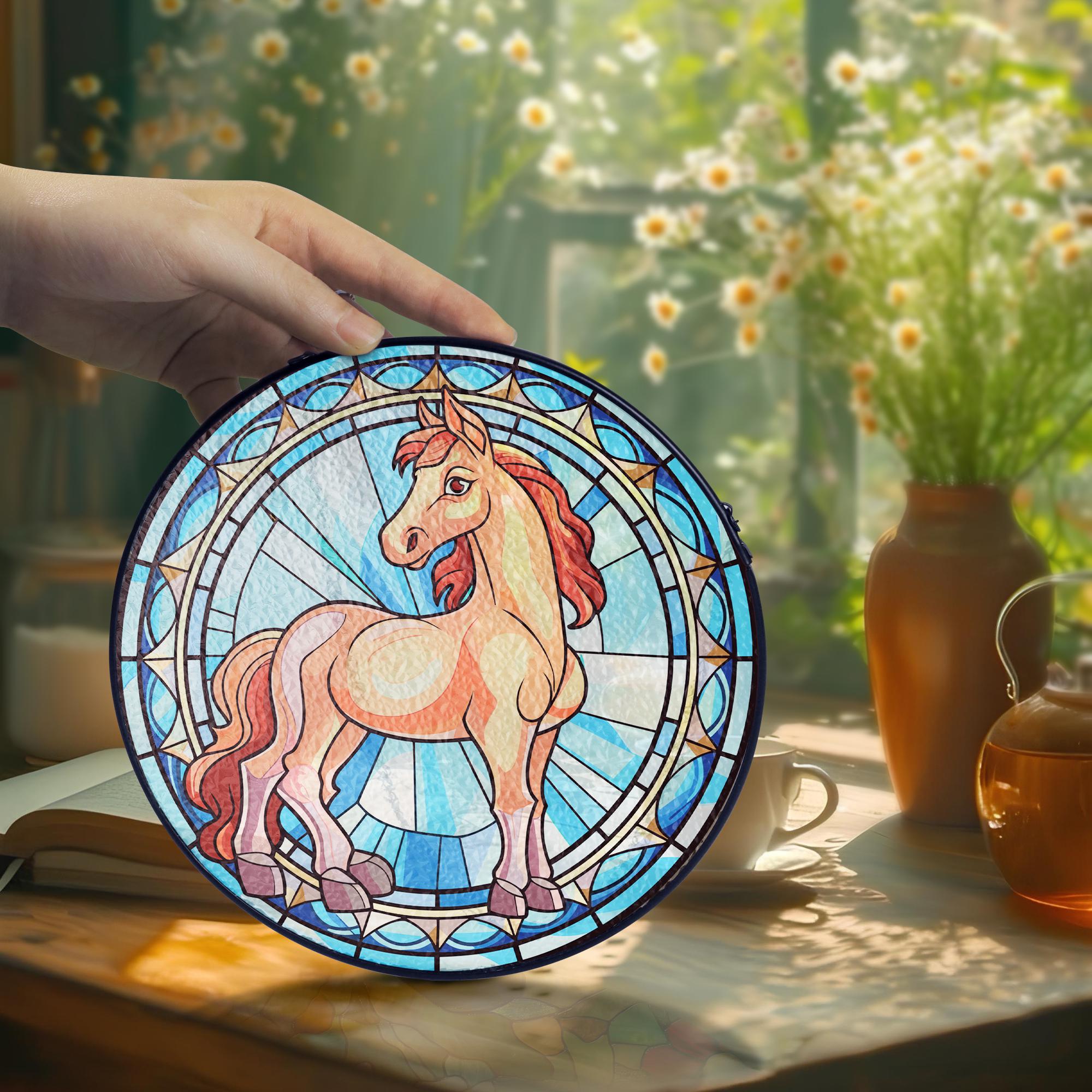 ステンドグラス 馬 装飾 サンキャッチャー 馬 窓装飾 馬牧場愛好家への ステンドグラス 馬 装飾 サンキャッチャー 馬 窓装飾 馬牧場愛好家への