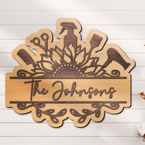 Custom Hair Stylist 3D Wood Name Sign Personalized Hair Salon Wooden Decor Hairdresser Name Decoration Housewarming Xmas Birthday