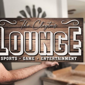 Custom Kelder Lounge Rustiek Naambord Gepersonaliseerde Man Cave Grote Houten Bar Kamer Decor Kerstcadeau Keuken Vaderdag