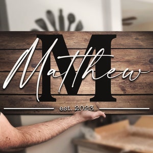 Custom Family Wood Last Name Sign Personalized Aniversary Wedding Room Decoration Wooden Home Decor Farmhouse Sign Established Sign