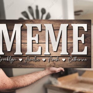 Benutzerdefinierte Meme Muttertag Kind 3D Name Holzschild personalisierte Muttertag Oma Geschenk Bauernhaus Haus Holzwanddekor