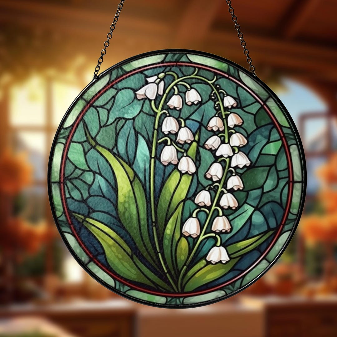 Lily of Valley Flower Stained Glass Suncatcher Window Hanging Decor ...