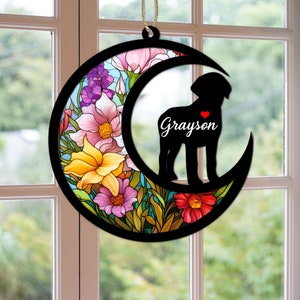 Custom Handmade Name Labrador Retriever Dog Decor, Pet Memorial Suncatcher, Loss Of Pet Sympathy Gift, Engraved Dog Lovers, Dog Lover Gifts