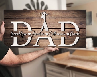 Custom Lineman Dad Kids Name Wood Sign Personalized Woodence Father Day Papa Electrician Electrical Worker Decor Gift Home Wall Decoration