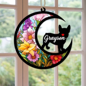 Custom Handmade Name French Bulldog Dog Decor, Pet Memorial Suncatcher, Loss Of Pet Sympathy Gift, Engraved Dog Lovers, Dog Lover Gifts
