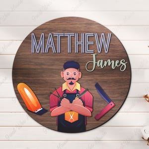 Custom Hairdresser Wood Nursery Name Sign Personalized Hair Salon Beauty Shop Wooden Above Crib Decor Birthday Gift Hair Salon Home Sign
