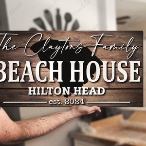 Benutzerdefinierte schmale Holzschild mit Schriftzug South Carolina Beach aus Holz hergestellter Hochzeitsschmuck