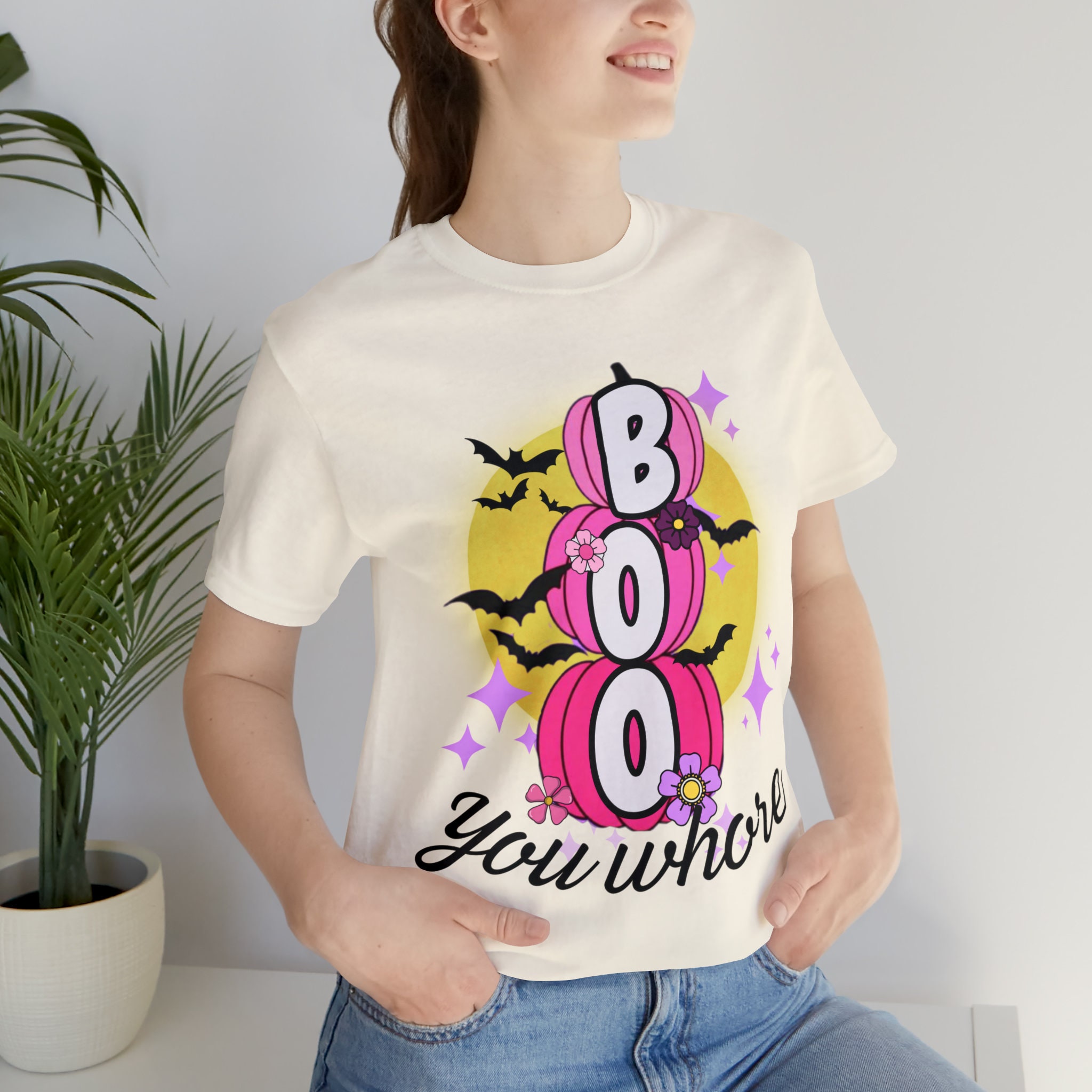 Discover Boo you whore mean girls inspired halloween pastel gothUnisex Jersey Short Sleeve Tee