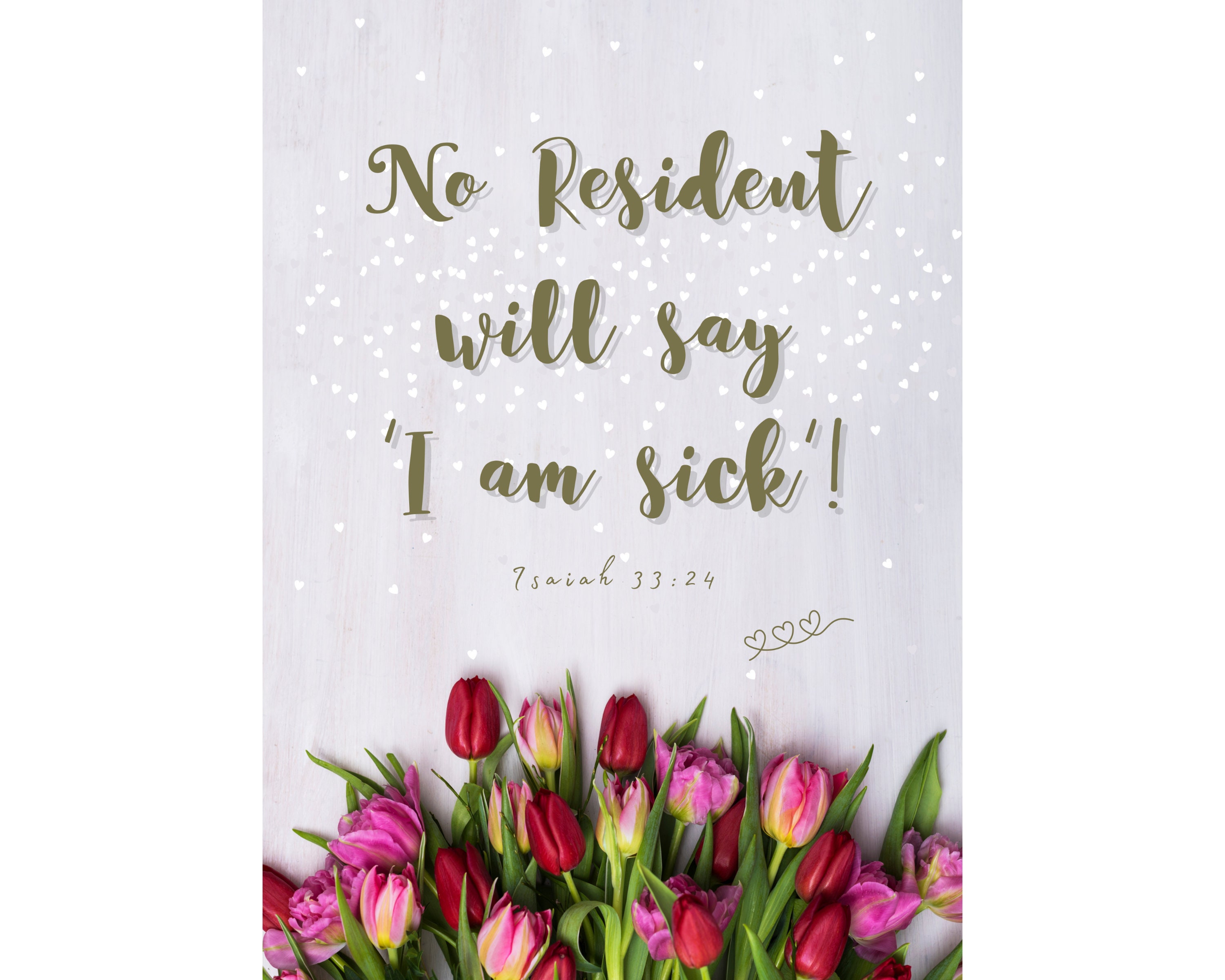 JW No Resident Will Say I Am Sick Isaiah 33 24 Get Well Etsy