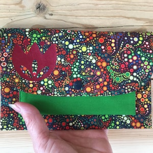 Wallet in cotton fabric, Women's Accordion Wallet, 3 sections, Colorful Wallet, Polka Dots pattern,  Money,  Phone, Women's Gift, handmade