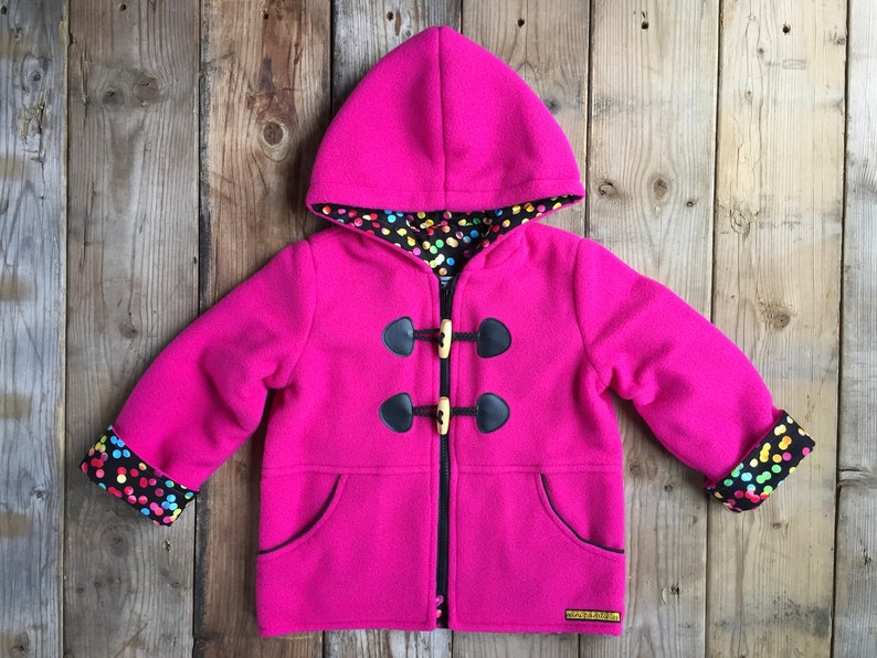 Kids Duffle Coat Pink Polar Fleece Jacket Girls Duffle Coat | Etsy