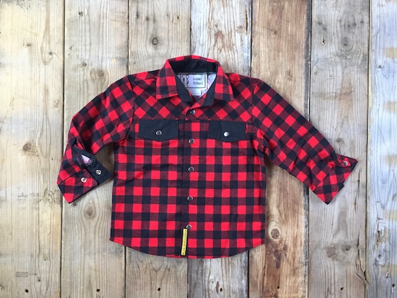 Kids Lumberjack Shirt Long Sleeves Red Buffalo Plaid Shirt Boys Shirt Girls Shirt Country Shirt Flannel Shirt Handmade Ready to Ship Etsy