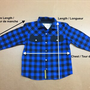 Kids lumberjack shirt, Long sleeves blue buffalo plaid shirt, Boys shirt, Girls shirt, Country shirt, Flannel shirt, Cotton shirt, Handmade image 8