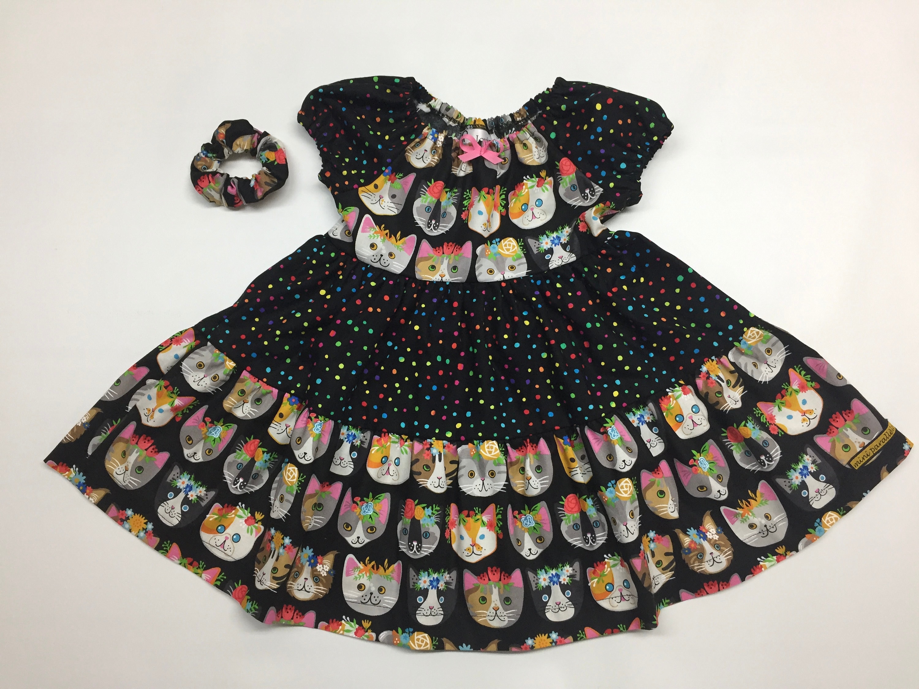 Cats Dress Layers Ruffle Dress With Cats Design Boho Dress Etsy UK