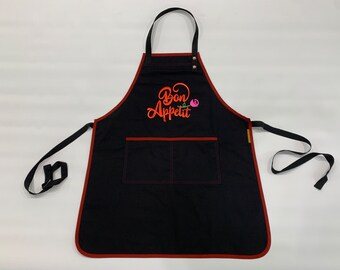 Apron, Black Adult Apron, Cooking Apron, Garden Apron, Gift Apron, Women's Apron, Activity, Reception, 100% cotton, Handmade, Ready to ship