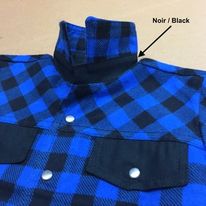 Kids lumberjack shirt, Long sleeves blue buffalo plaid shirt, Boys shirt, Girls shirt, Country shirt, Flannel shirt, Cotton shirt, Handmade image 5