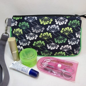 Bolsa con cremallera para teléfono, Funda para teléfono celular, Bolsa para teléfono de pulsera con llaveros, Funda para teléfono celular para mujer, Cartera para teléfono, Patrón de diente de León, Hecho a mano