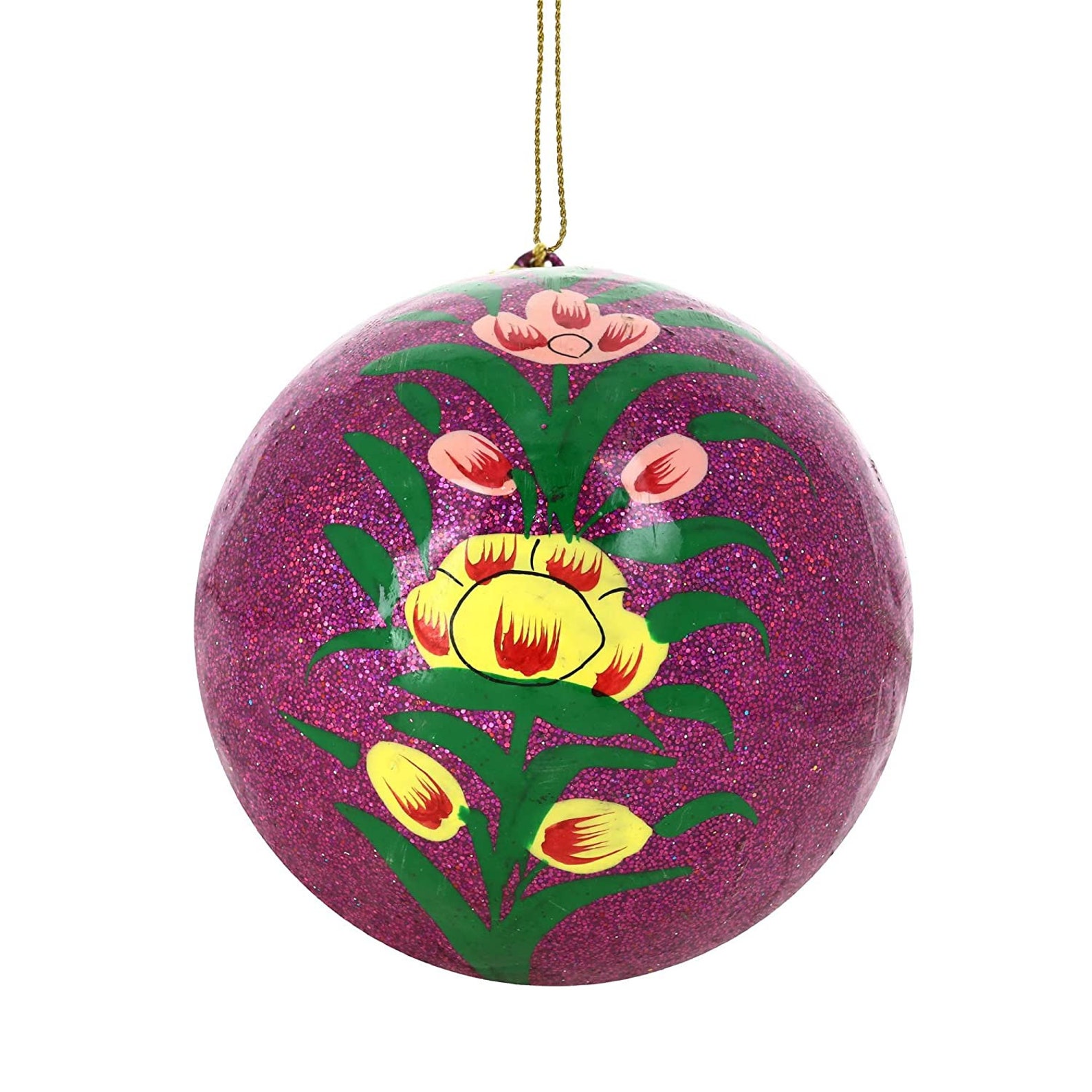 Handmade Paper Mache Christmas Ornament Balls Set of 6 Etsy