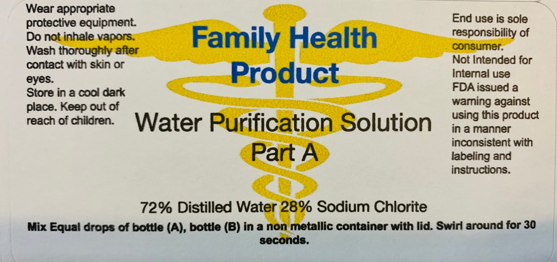 Chlorine dioxide Water Purification Mineral solution Chlorite Etsy