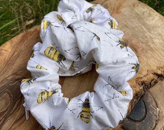Bumble Bee stash Scrunchie. Hair tie. Cotton.