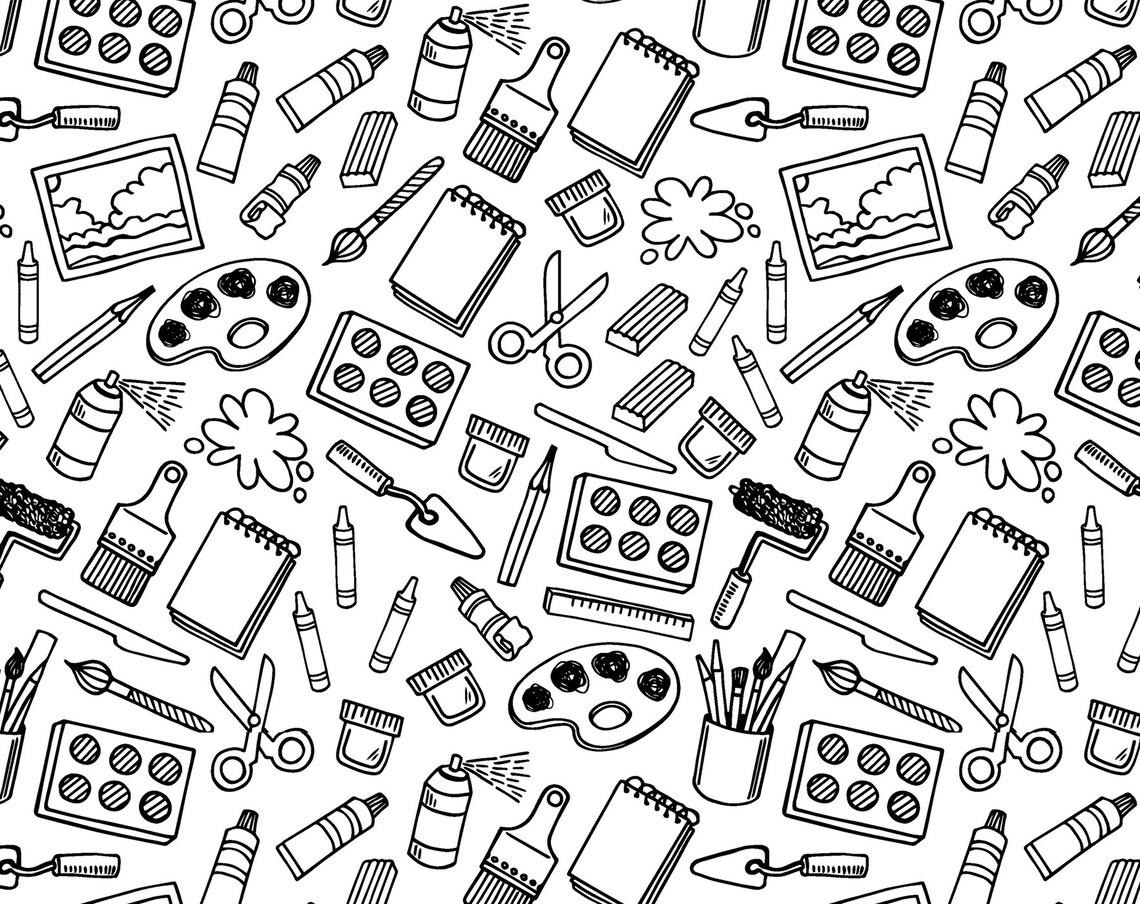 Art Tool Clipart Painter Clip Art Doodle Art Tools Sketch Etsy