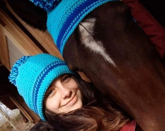 Crochet Horse Hat PATTERN and Matching Riders Hat PATTERN ONLY.  Please read description before buying these patterns!