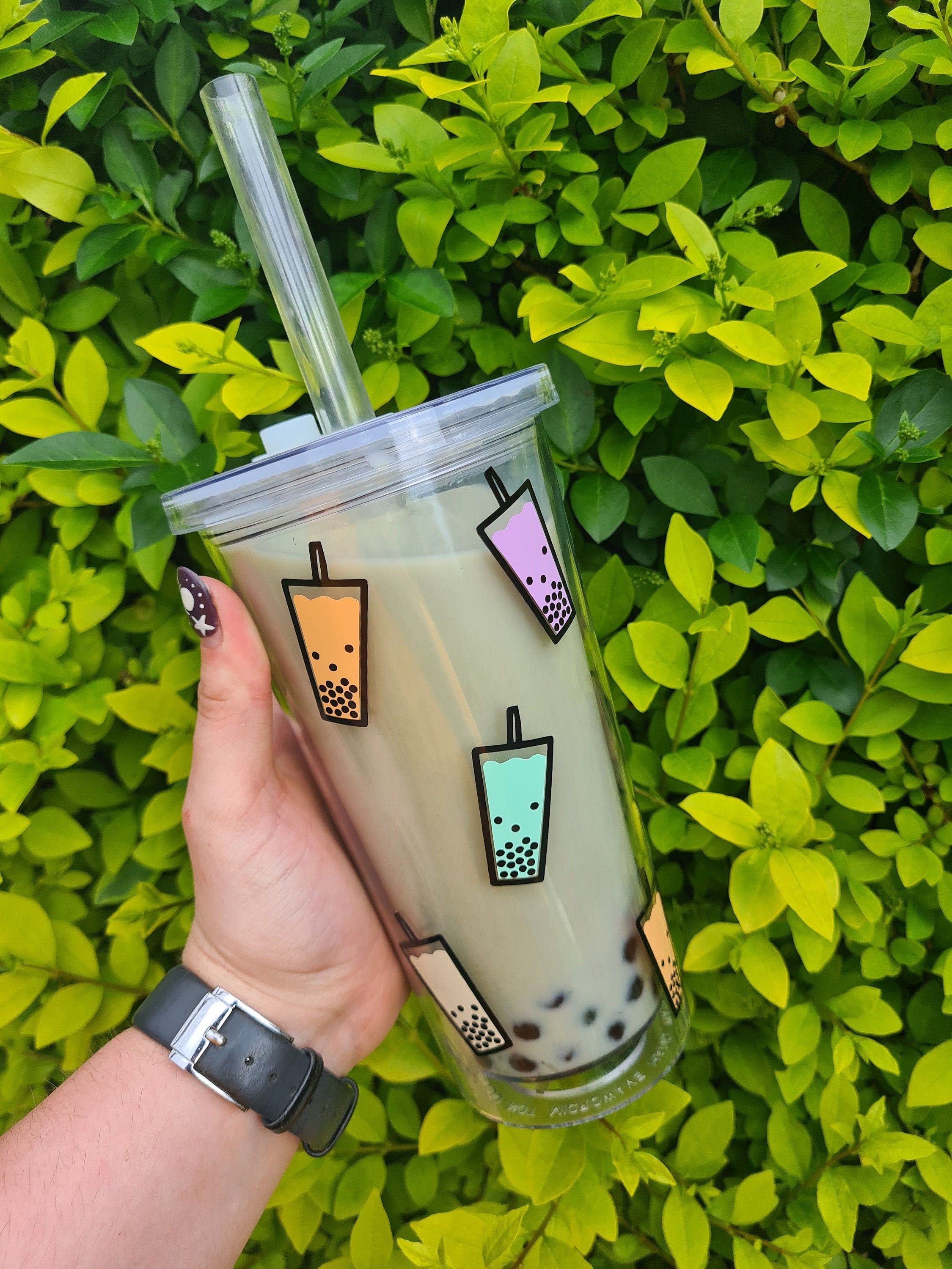 Bubble Tea Tumbler Bubble Tea Design/Reusable Tumbler/Boba Etsy.de