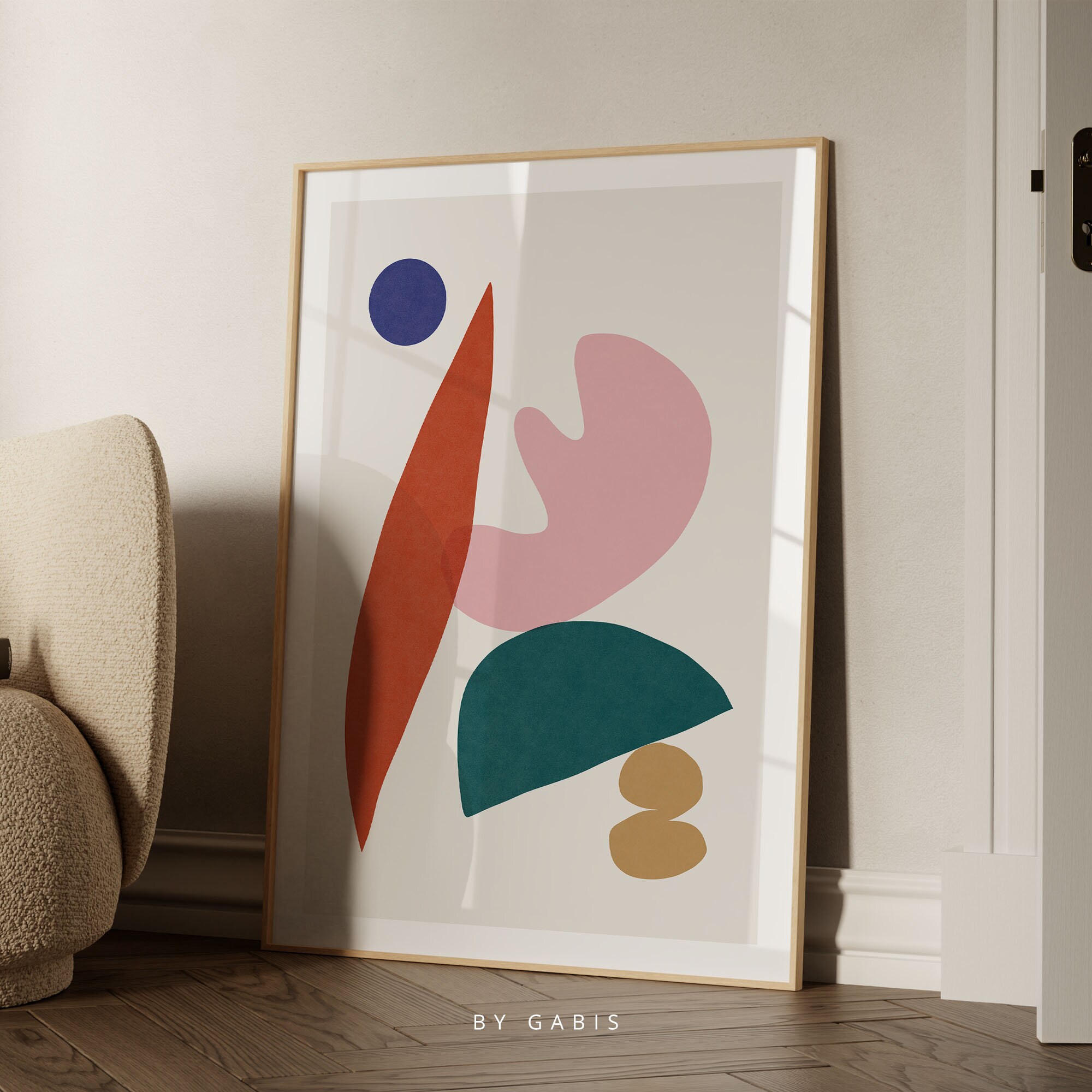 Mid Century Modern Art Print | Abstract Organic Shapes Poster