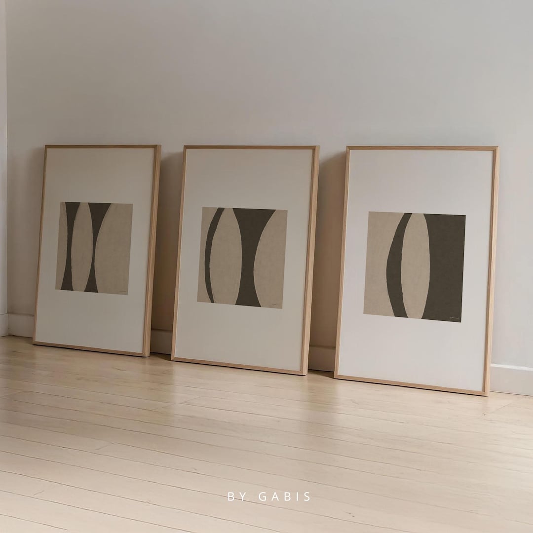Abstract Art Prints: Beige & Brown Modern Minimalist Gallery Wall (set ...