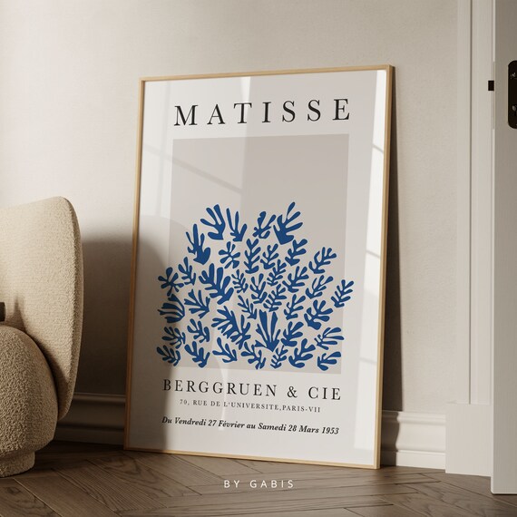 アンリ・マティス「ラ・ジェルブ」展ポスター：青い抽象画（デジタル