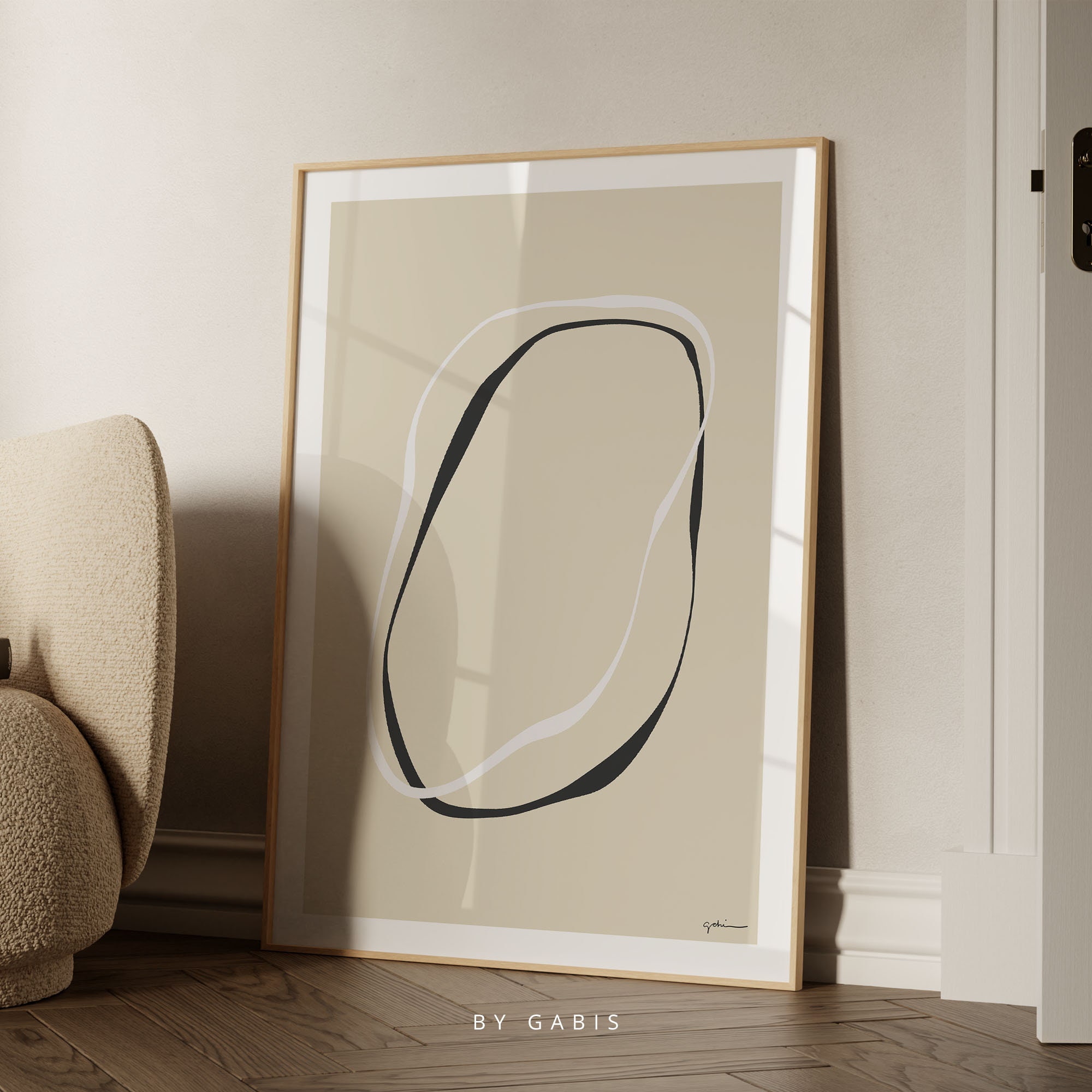 Abstract Lines Art Print: Neutral Minimalist Wall Decor (digital