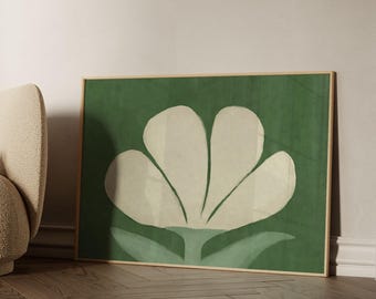 Beige Floral Wall Art Print: Abstract Botanical Poster (Digital Download