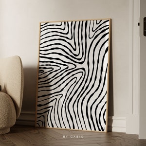 Abstract Lines Art Print: Modern Black & White Wall Decor (Digital Download)