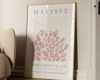 Pink Matisse La Gerbe Exhibition Poster: Abstract Minimalist Print (Digital Download)