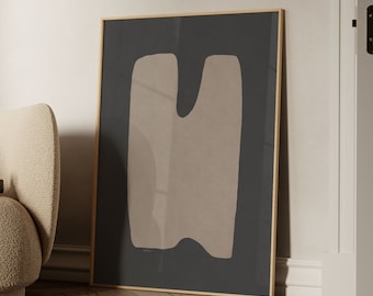 Abstract Black & Brown Print: Modern Organic Minimalist Wall Art (Instant Download)