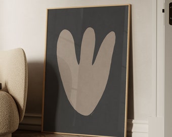 Abstract Black & Brown Print: Modern Organic Minimalist Wall Art (Instant Download)